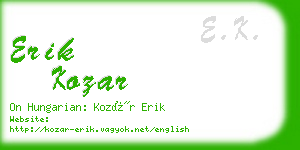 erik kozar business card